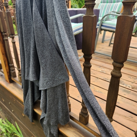 Torrid Sweater Open Front Cardigan Size 00 Grey Sparkle - Picture 4 of 8